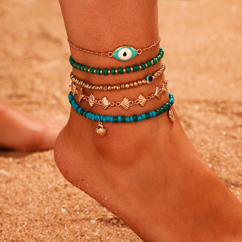 Vista Bead Anklet Set