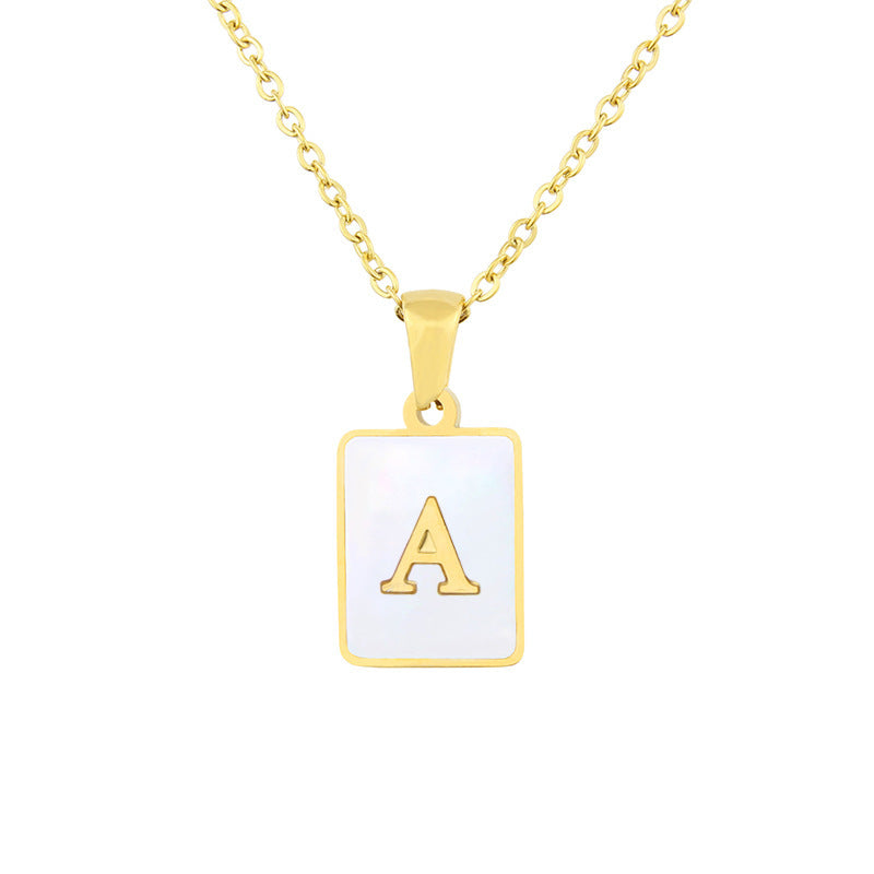 Shell Frame Initial Necklace