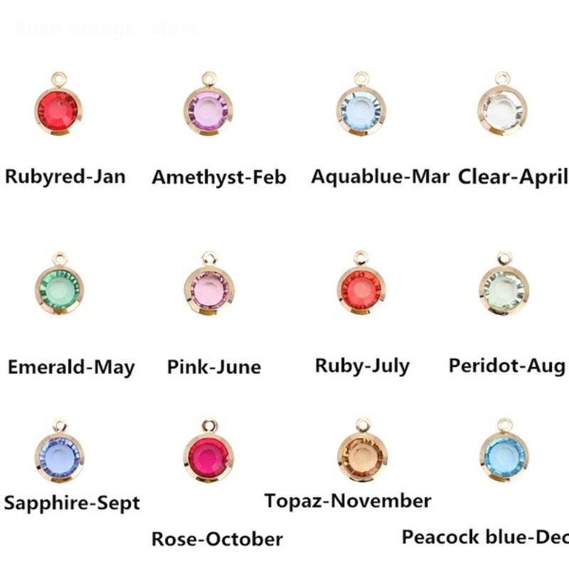 Block Letter Pendant Necklace with Gem