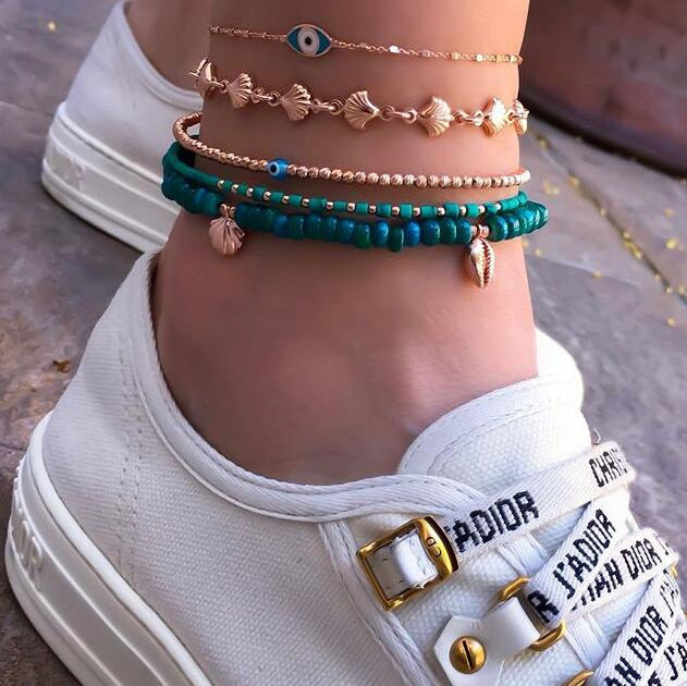 Vista Bead Anklet Set